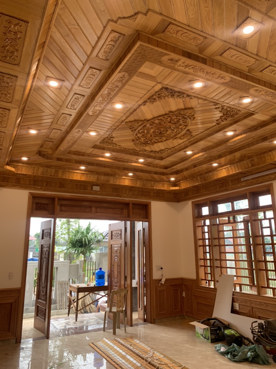 thi công trần gỗ tại Hoài Đức Hà Nội