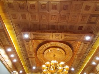 Công trình thi công trần gỗ pơ mu tại Huế