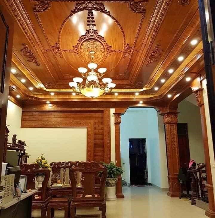 thi công trần gỗ tân cổ điển tại Thái Nguyên