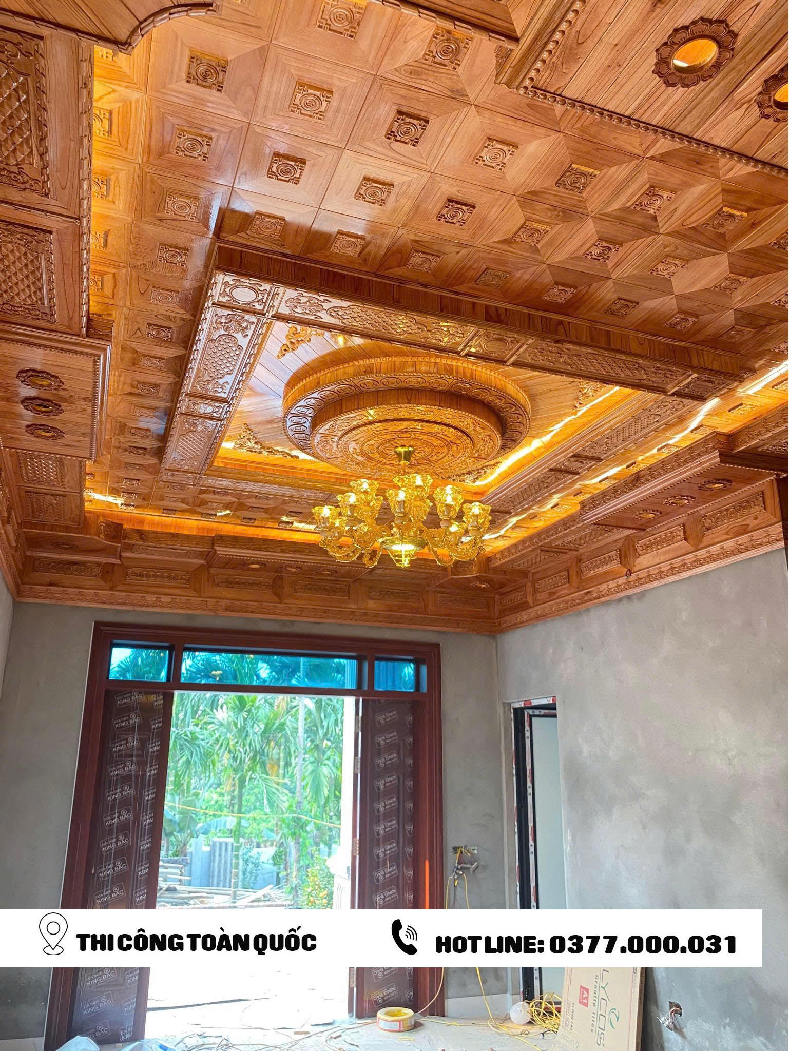 trần gỗ xoan nhà anh Hùng Từ Sơn Bắc Ninh 