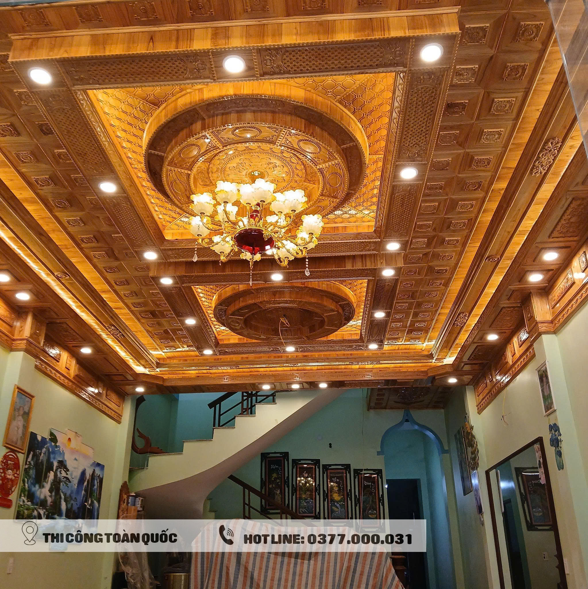 mẫu trần gỗ xoan Hưng Yên đẹp giá rẻ 