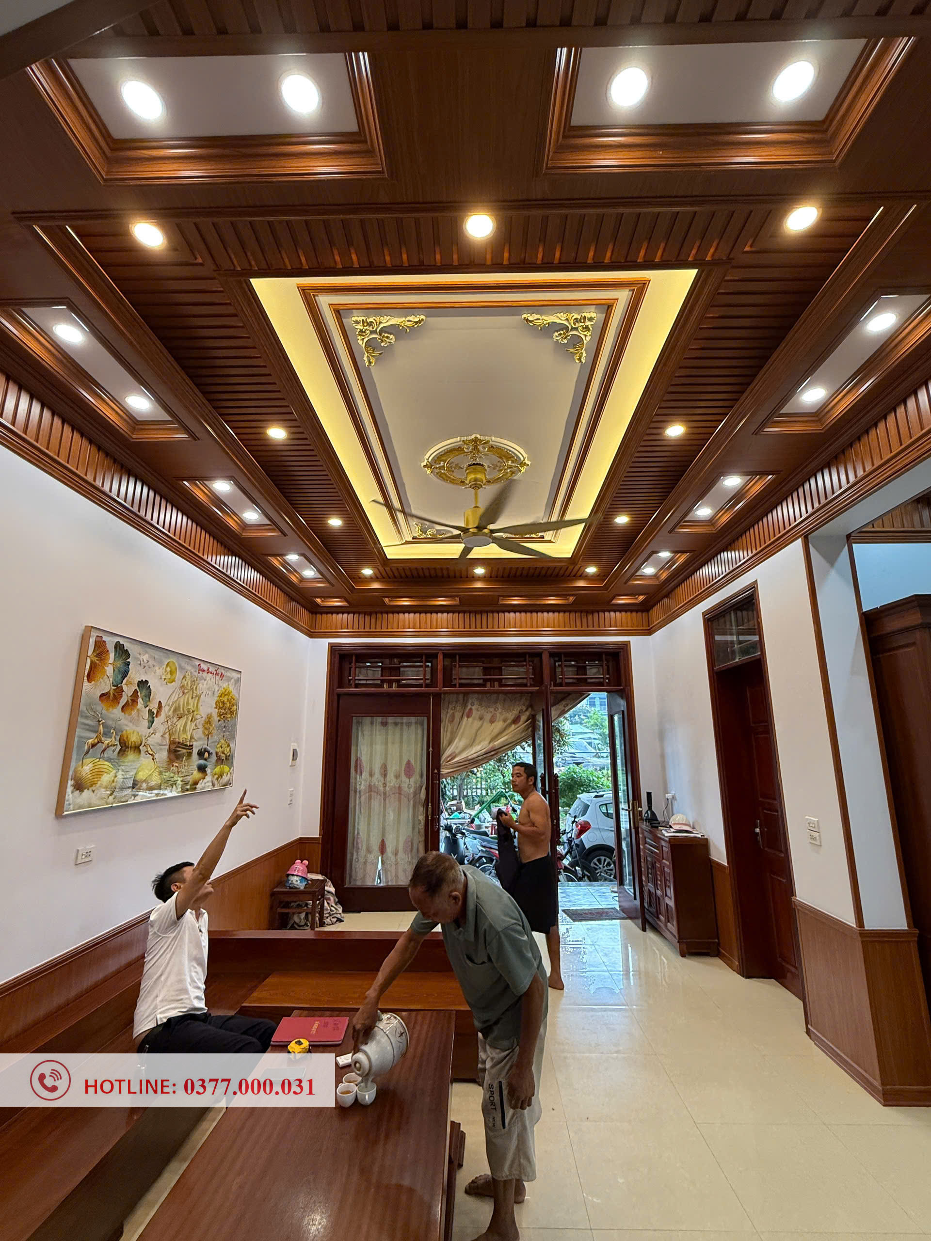 Công trình ốp trần, tường nhựa nano nhà chú Quý, Ninh Bình