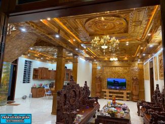 thi công trần gỗ tự nhiên tại Vĩnh phúc