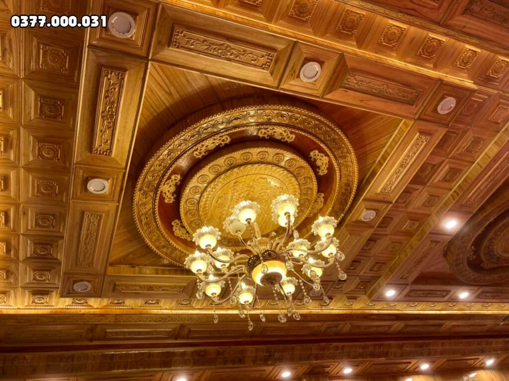 mẫu trần gỗ xoan đẹp 