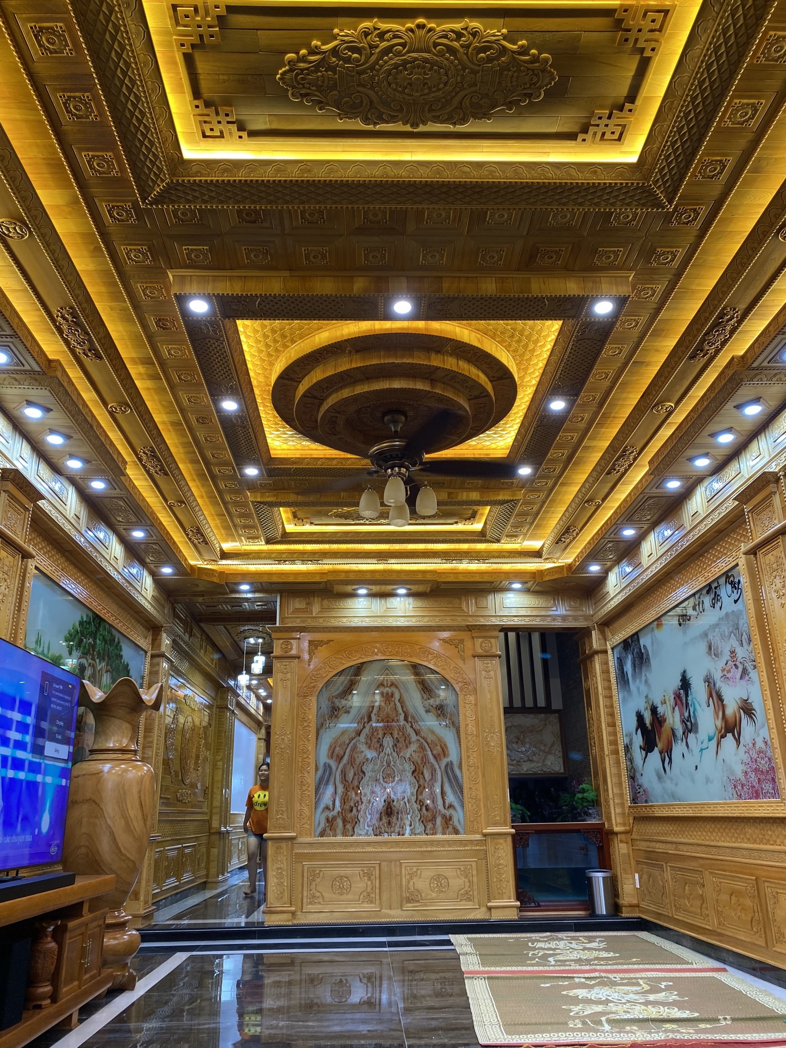 Mẫu trần gỗ Pơ mu đẹp Mẫu trần gỗ Pơ mu thi công tại Nam Định