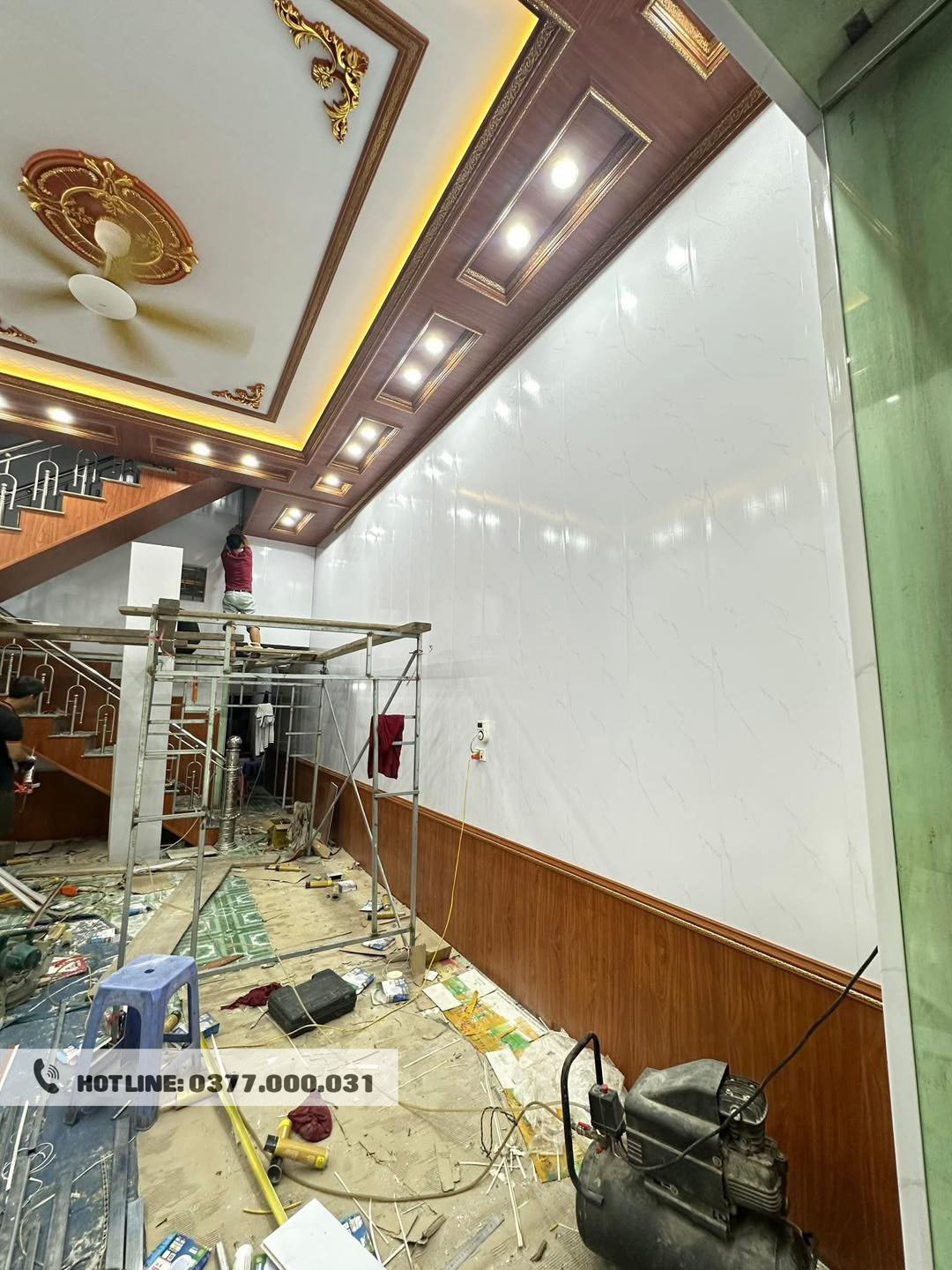 bàn giao trần nhựa nano nhà chú Chiến Nam Định 