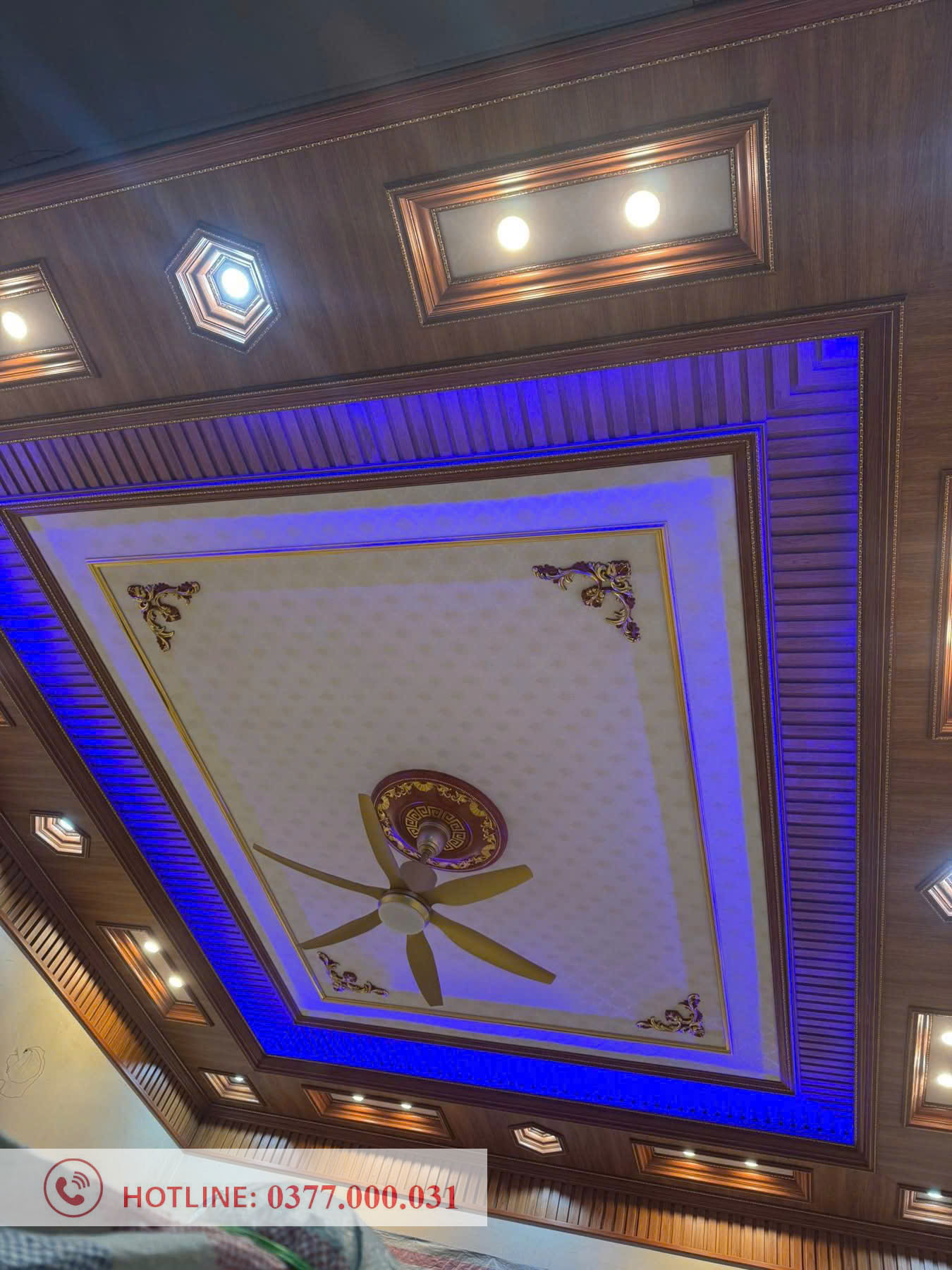 trần nhựa nano kết hợp lam sóng 