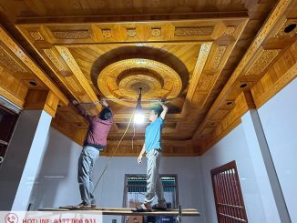 Trần gỗ Pơ mu nhà anh Vụ Đông Hưng Thái Bình