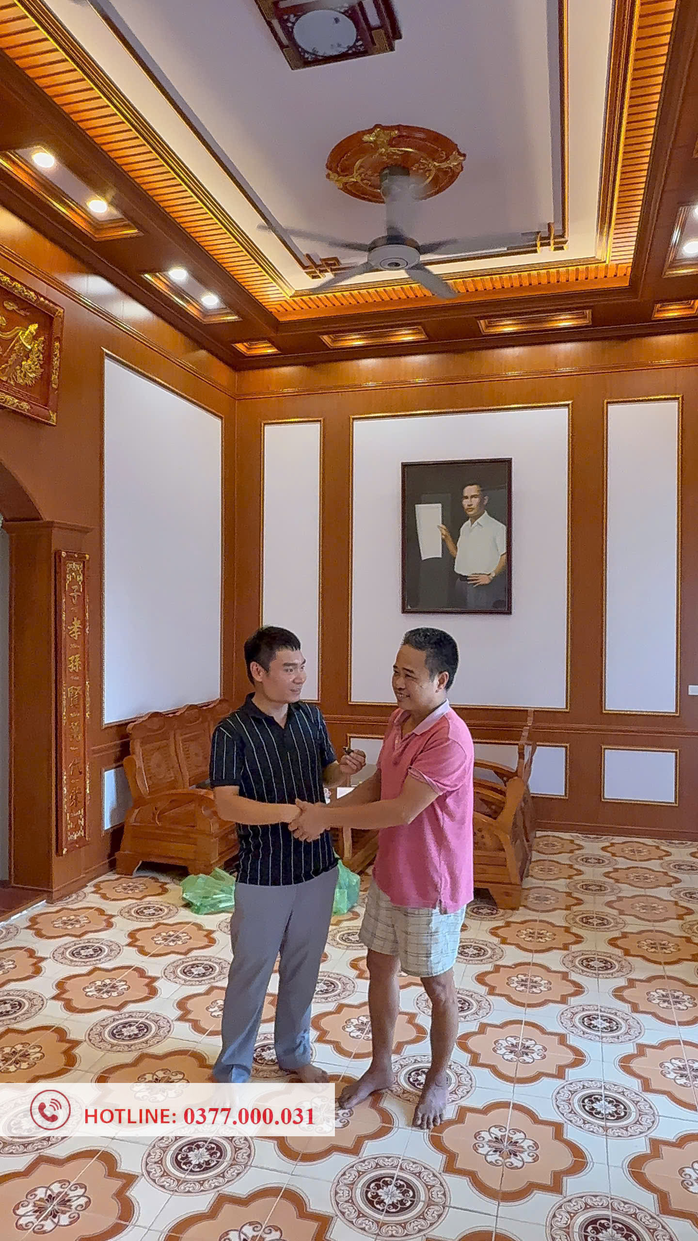 Bàn giao công trình trần nhựa nano nhà chú Mậu tại Ninh Bình
