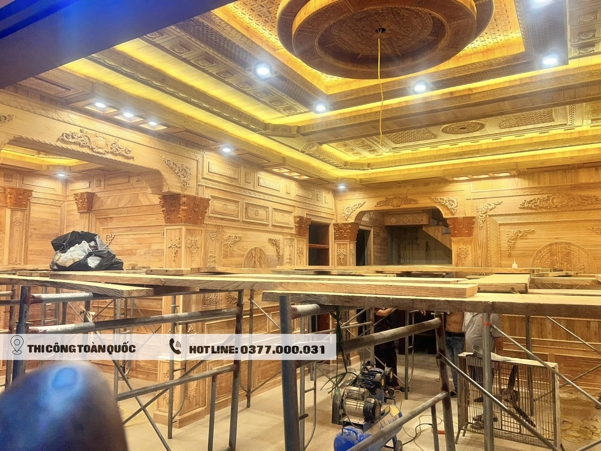 ốp trần tường gỗ pơ mu tại Hải Dương 
