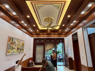 Công trình ốp trần, tường nhựa nano nhà chú Quý, Ninh Bình
