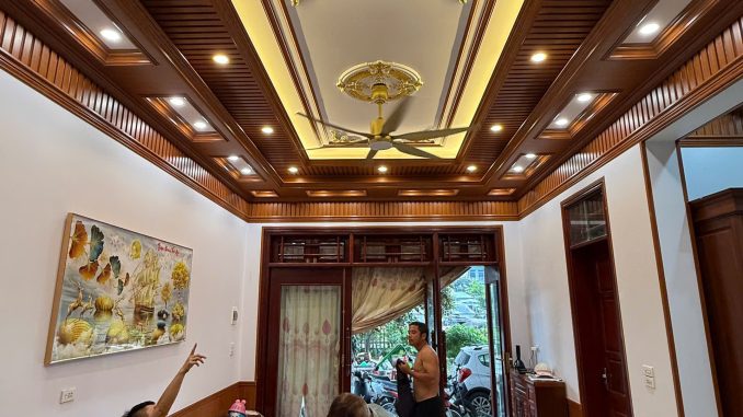 Công trình ốp trần, tường nhựa nano nhà chú Quý, Ninh Bình