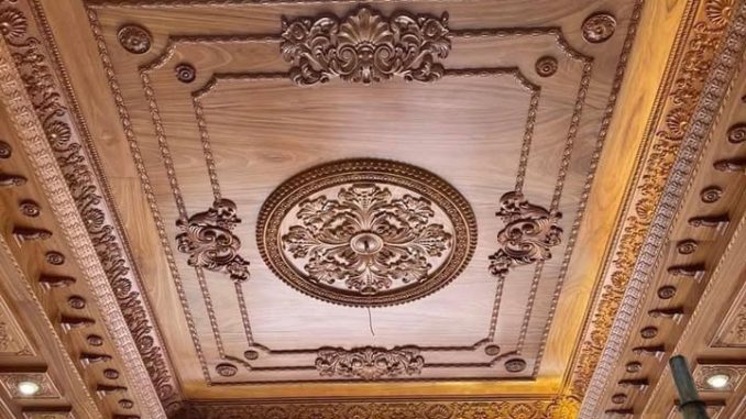 Trần gỗ gõ đỏ tân cổ điển