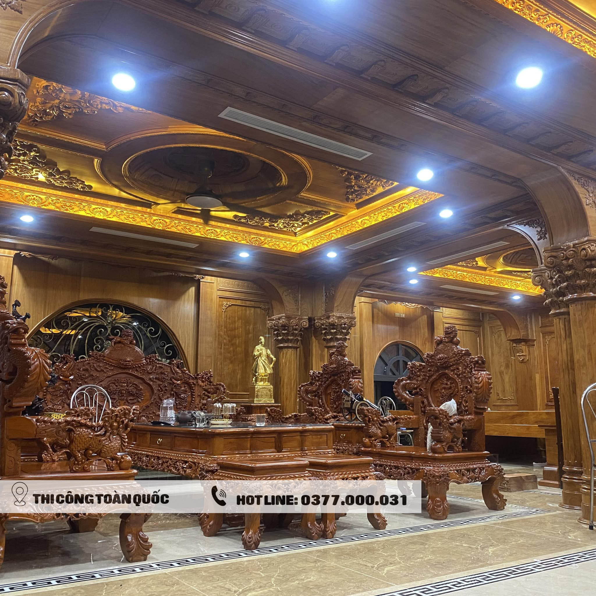 Trần gỗ tân cổ điển 